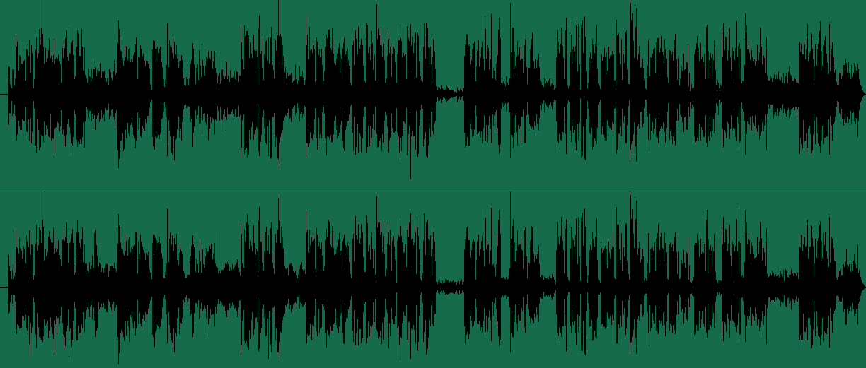 Stereo audio waveform of a film soundtrack