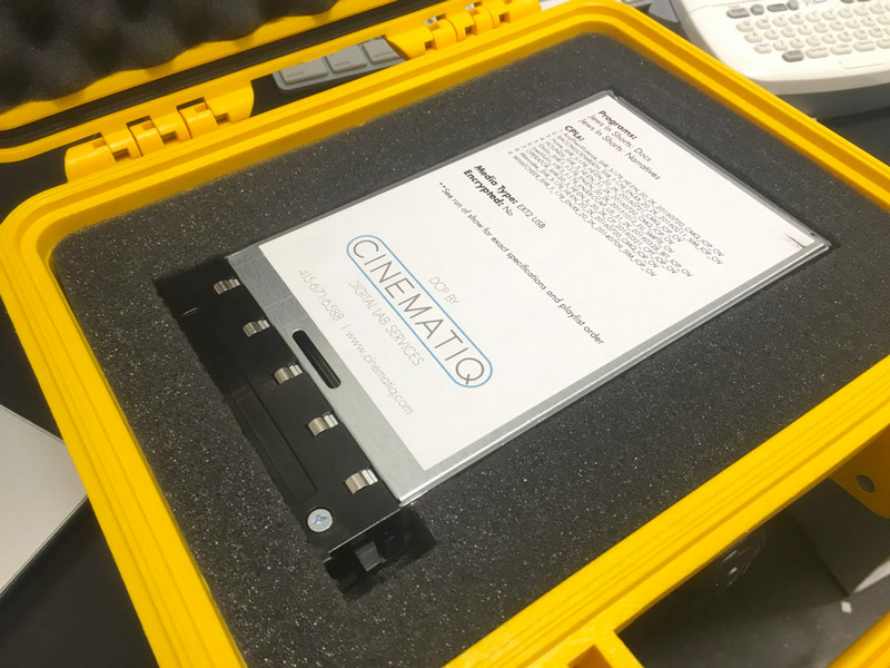 Digital Cinema CRU drive made by cinematiq using DCP Transfer